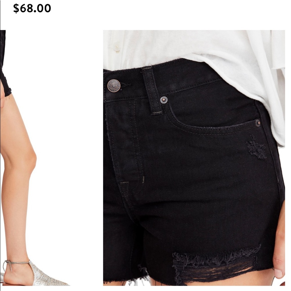 Free people Sofia cutoff shorts black distressed